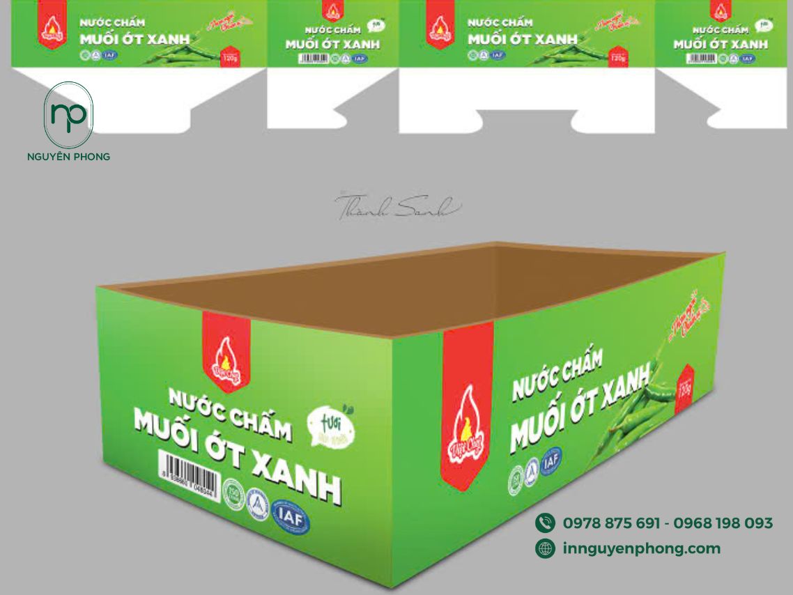 tính ứng dụng với hộp giấy gia vị cao